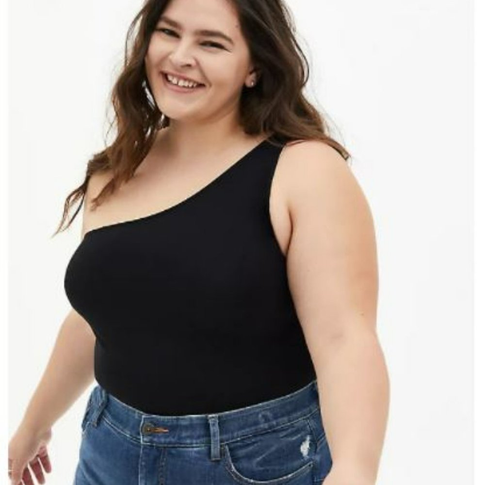 NWT Torrid Black One Shoulder Foxy Top 5X